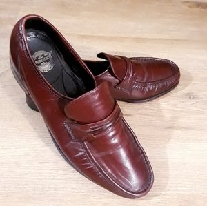 Florsheim Como Moc Toe Strap Leather Loafers - Size 8E Burgundy Slip On Shoes